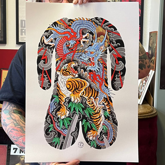 Dragon/Tiger Backpiece Print