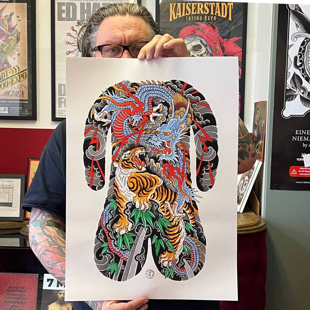 Dragon/Tiger Backpiece Print