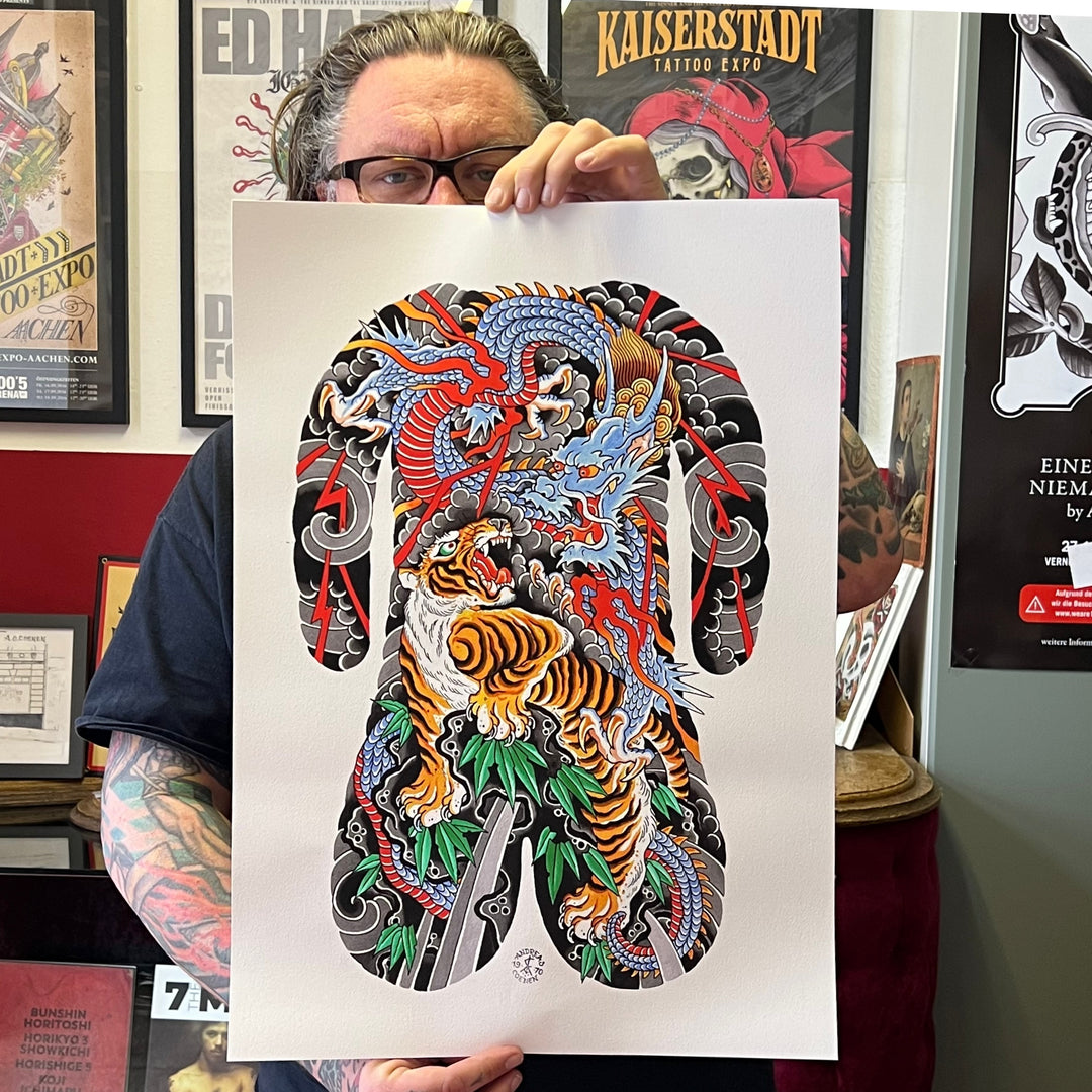 Dragon/Tiger Backpiece Print