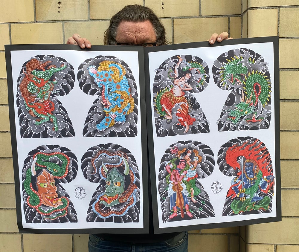 Japanese Halfsleeve Design Poster Set of 2